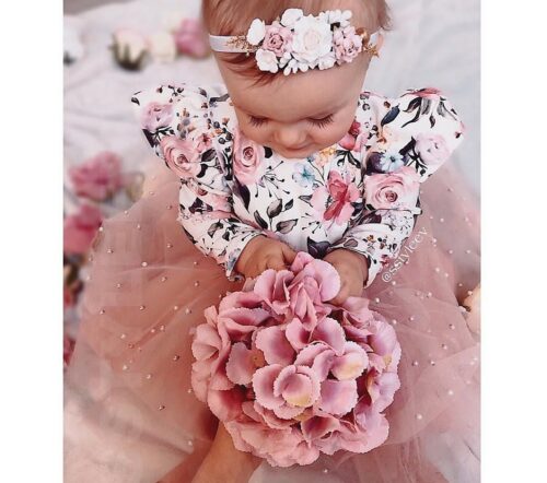 Sukienka Kwiatowa Tiulewna (na krótki i długi rękaw)