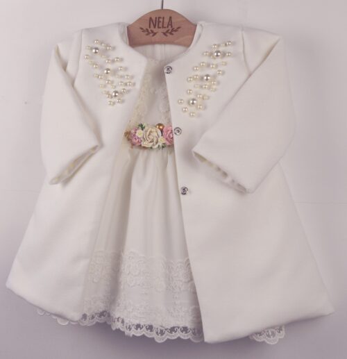 Gładki Płaszczyk z perełkami 2 kolory i 2 podszewki do wyboru (w tym zimowa)