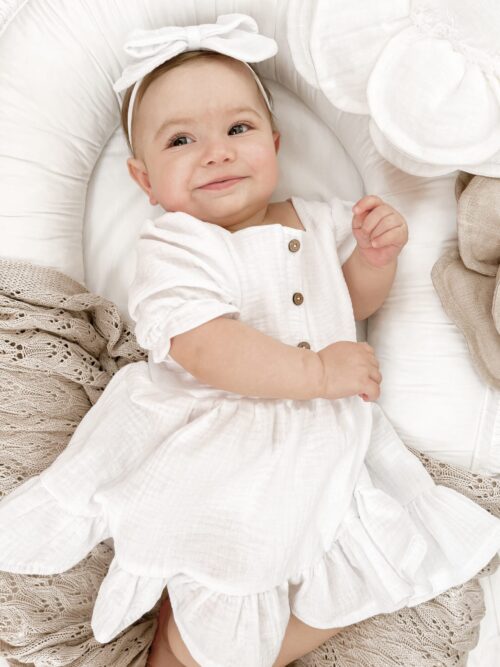 Alternative view of Sukienka Muślinowa w 4 kolorach 62-128