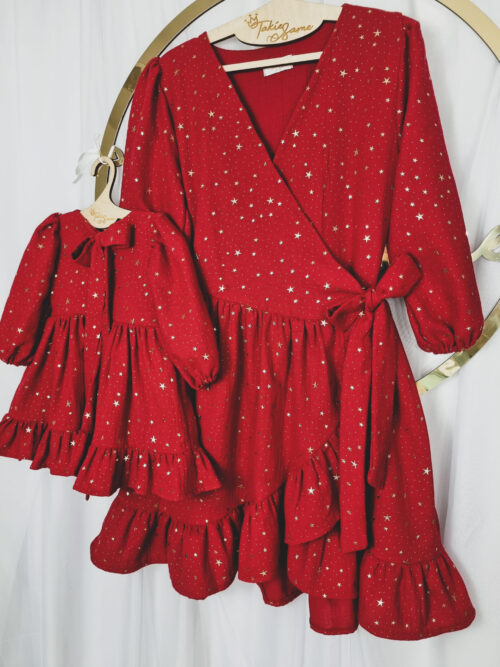 Alternative view of Zestaw sukienek Mama&Córka Muślinowych Gwiazdki