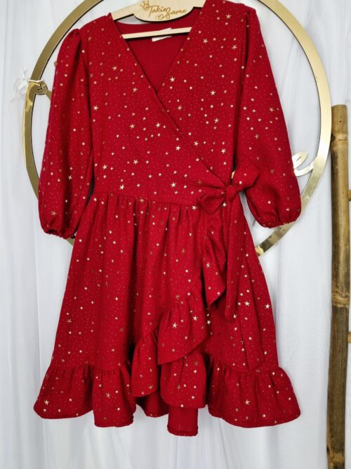 Sukienka Damska Muślinowa Gwiazdki 2 wersje długości