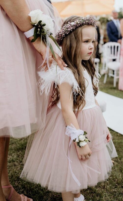 Sukienka Hope II z piórkami (na krótki i długi rękaw)