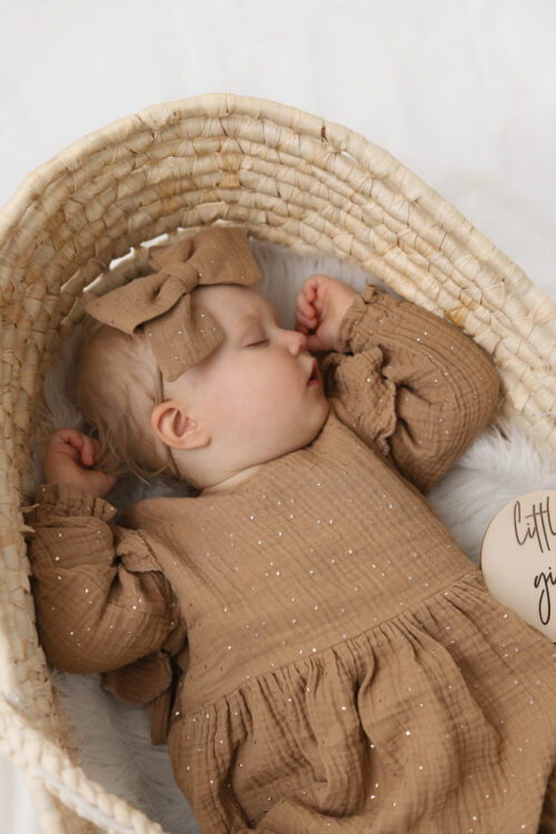 Opaska/Spinka Kokardka w złote drobinki