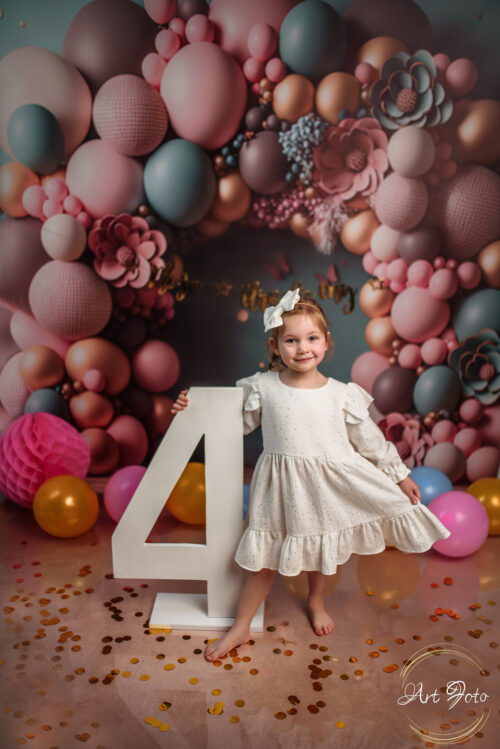 Alternative view of Sukienka Muślinowa Śmietanka z drobinkami 62-128