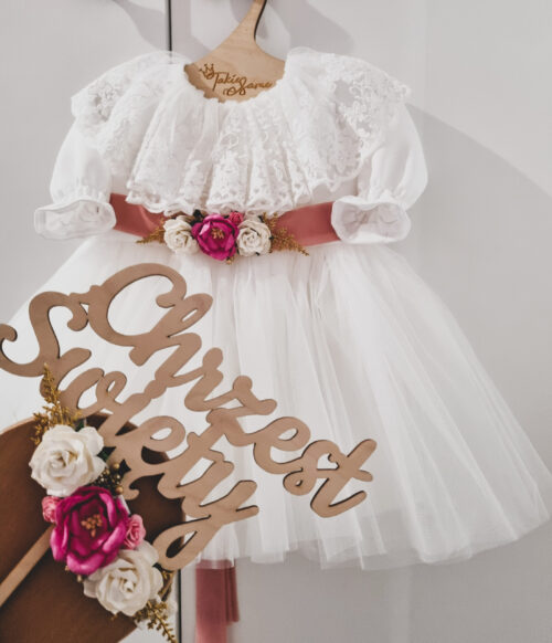 Sukienka Princeska Off White (na krótki i długi rękaw)