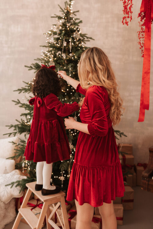 Alternative view of Zestaw sukienek Mama&Córka Welurowych